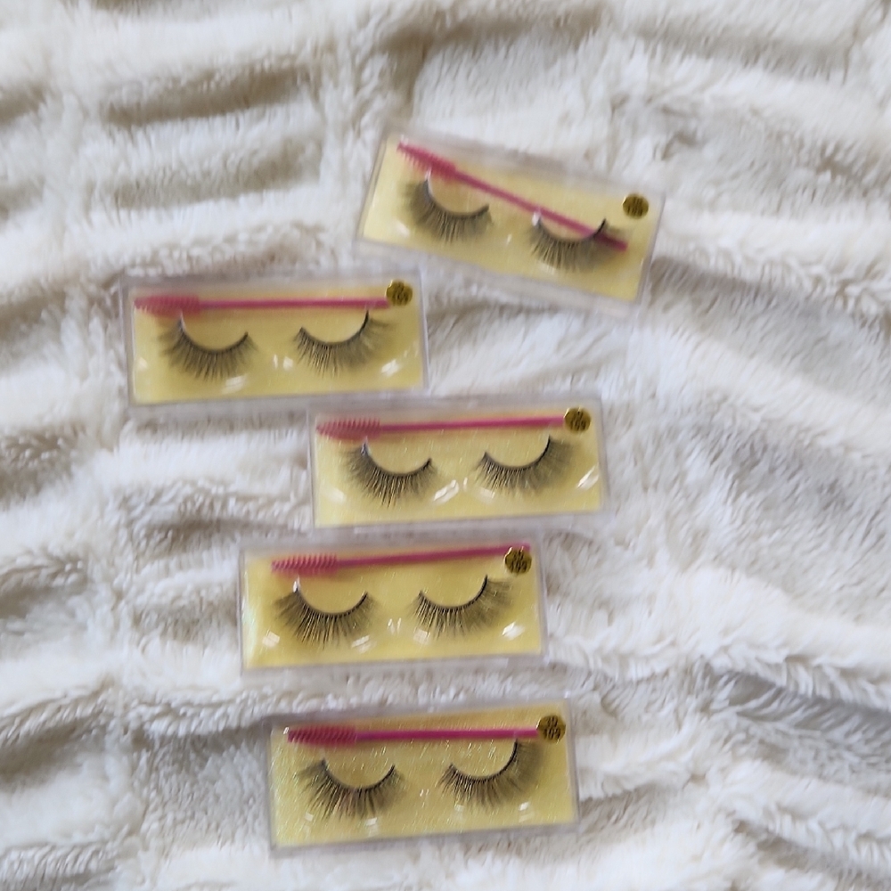 Elegant False Eyelashes Set - Black- Set Of 5
